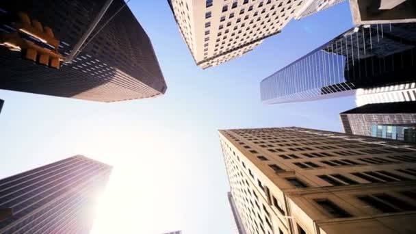 Vysoký úhel vertikální pohled na městský život, nyork, usa — Stock video