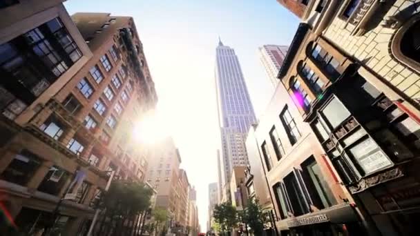 Point of View Driving Towards Empire State Building, NY, North America, USA — Stock Video