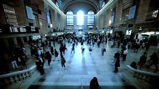Passengers at Grand Central Station New York, USA — Stock Video