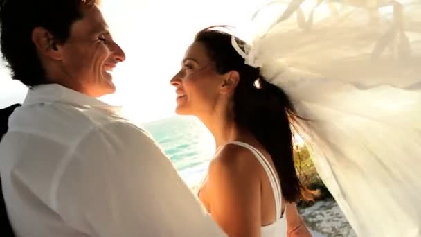 Island Wedding for Happy Couple — Stock Video