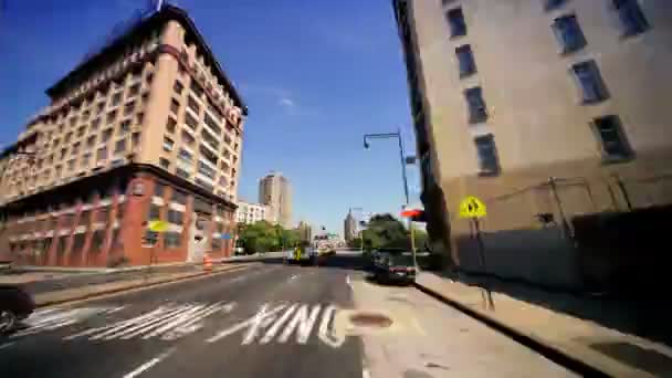 Tijd lapse p.o.v rijden de george washington bridge, new york Verenigde Staten — Stockvideo