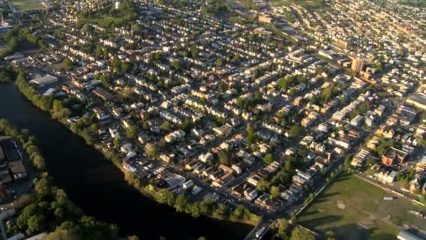 New jersey ve banliyöleri, new york state, ny, ABD havadan görünümü — Stok video