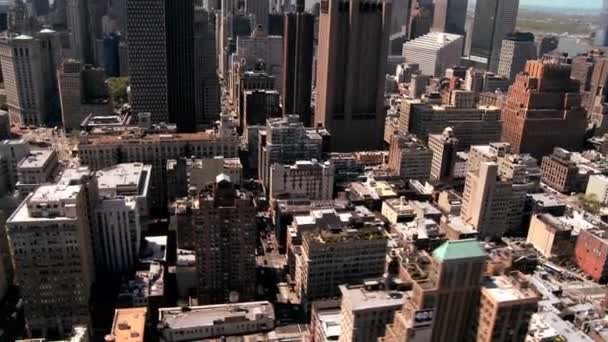 Luchtfoto van midtown manhattan en new york city, Amerika, Verenigde Staten — Stockvideo