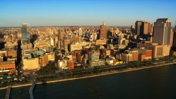 ミッドタウン マンハッタン、ニューヨーク、アメリカ、アメリカの航空写真ビュー — ストック動画