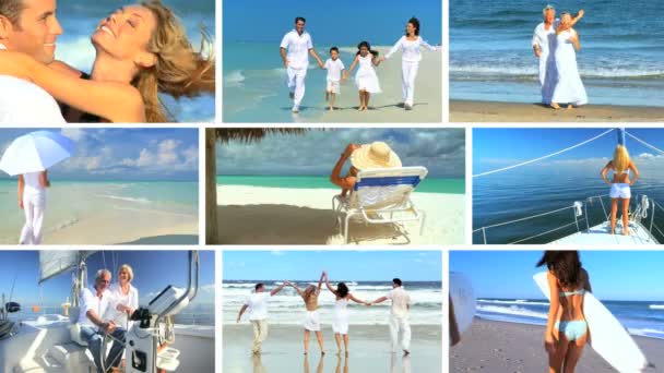 Montage des Strand- und Ozeanlebens — Stockvideo