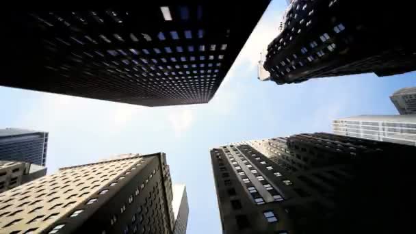 Timelapse Vista en ángulo alto de rascacielos de la ciudad — Vídeos de Stock