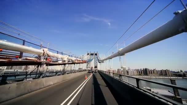 P.O.V Guidare il George Washington Bridge, New York USA — Video Stock