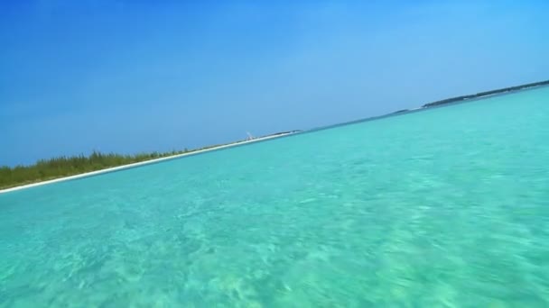 Aqua groen Water & een tropisch strand — Stockvideo