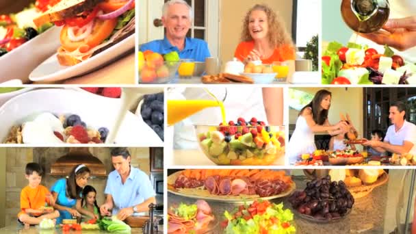 Montaggio di stile di vita sano Mangiare — Video Stock