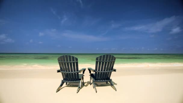 Plage rêvant sur une plage tropicale paradisiaque — Video