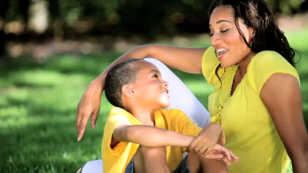 Portrait of Loving Ethnic Mother & Son — Stock Video