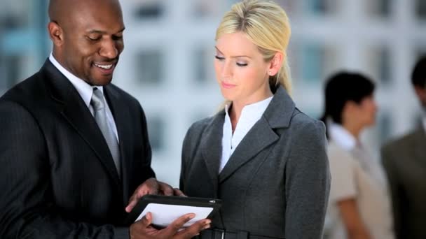 Team Leader with Colleagues Preparing for Meeting — Stock Video