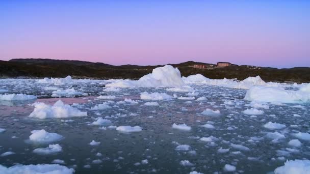 Colours at Dusk over Ice Floes — Stock Video
