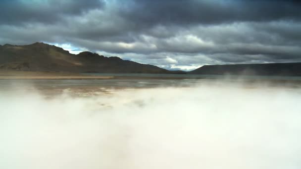 Steam From Underground Volcanic Springs — Stock Video