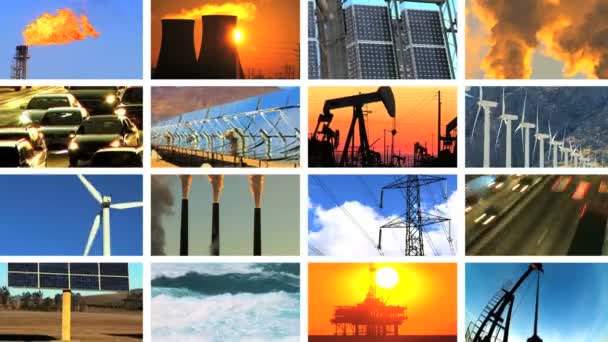Montage of Clean Energy & Fossil Fuel Pollution — Stock Video ...