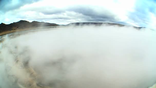 地下火山蒸汽在广角 — 图库视频影像
