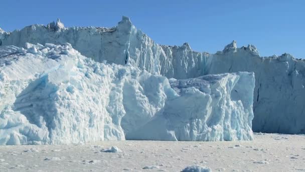 Ice Cliffs Formed by Ice Glaciers — Stock Video