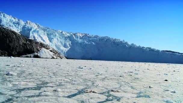 Ledovcové tání ledu v tekoucí vodě — Stock video
