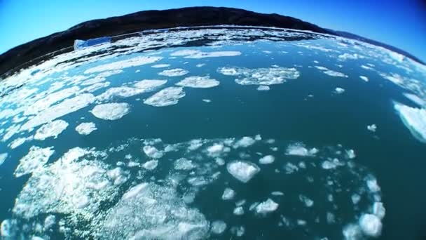 Замороженный морской лед в широком угле — стоковое видео