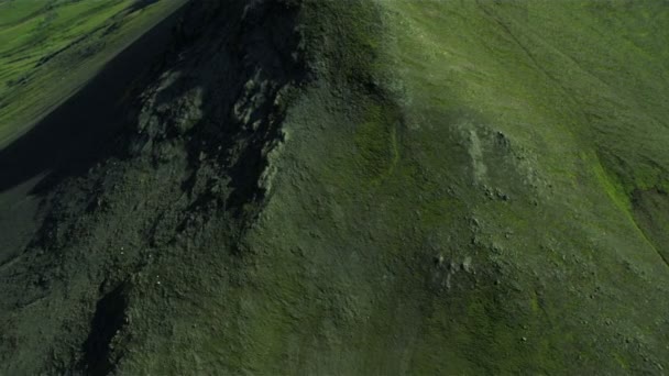 Aerial View of Rgged Volcanic Ridges, Iceland — Stock Video