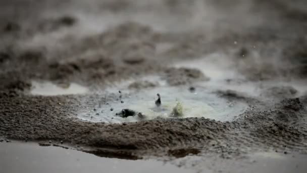 Close up Of Volcanic Steam Reaching the Surface — Stock Video