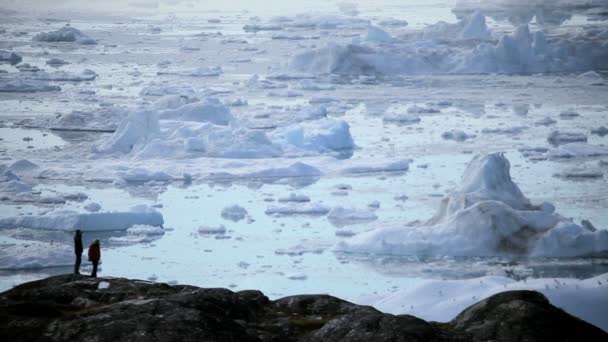 Sulavan arktisen jäätikön katselu — kuvapankkivideo