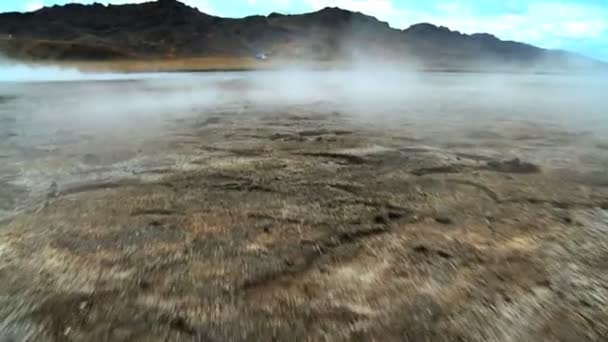 Steam From Underground Volcanic Springs — Stock Video