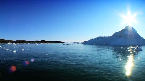 Vorbei an Eisbergen, die von Gletschern gebrochen sind — Stockvideo