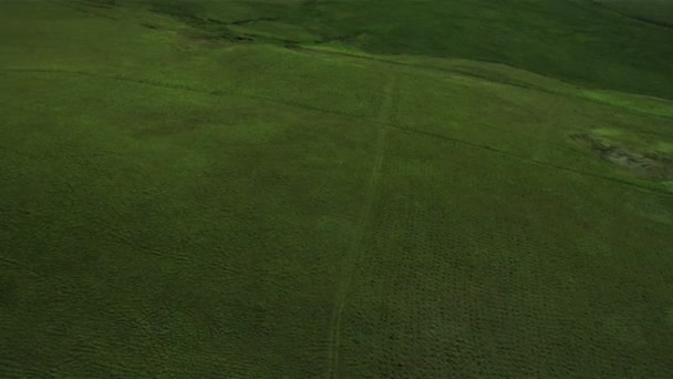 Luchtfoto van rijke landbouw vlakten, IJsland — Stockvideo