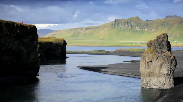 Lone Hiker Exploring in Arctic Landscape — Stock Video