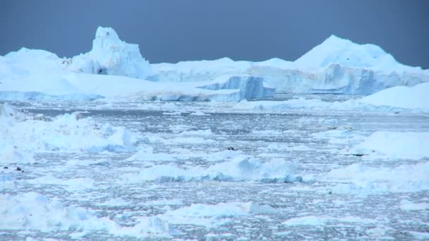 Tijd lapse disko baai ice floes, Groenland — Stockvideo