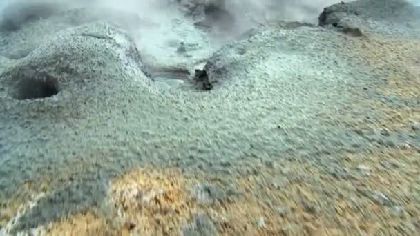 Muelles Volcánicos Subterráneos Erupción en Primer plano — Vídeo de stock