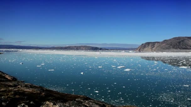 Ice floes en polar gletsjers — Stockvideo