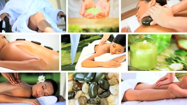 Montage von Luxus-Wellness-Behandlung Lebensstil — Stockvideo