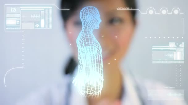 Technologie DNA lékařské touchscreen — Stock video