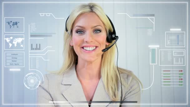Modern iş gelecekteki dokunmatik ekran teknolojisi kullanarak — Stok video