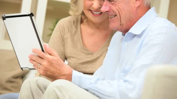 Mature Couple Enjoying Wireless Tablet Technology — Stock Video