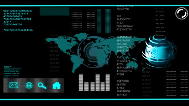 Panel de gráficos digitales generados por computadora — Vídeo de stock