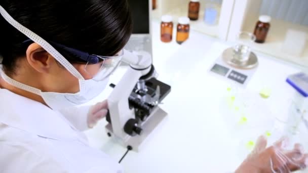 Female Technician in Medical Laboratory — Stock Video