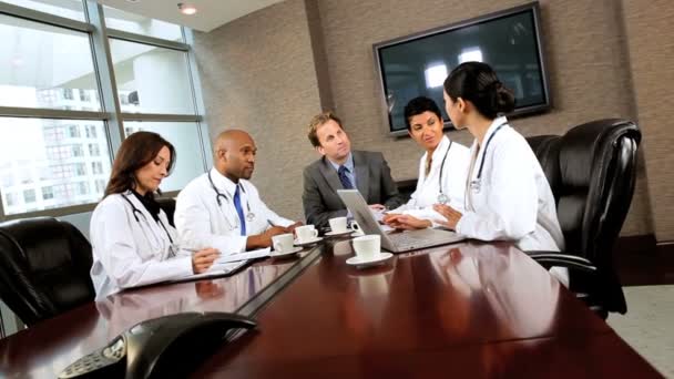 Multi Ethnic Medical Executives in Boardroom — Stock Video