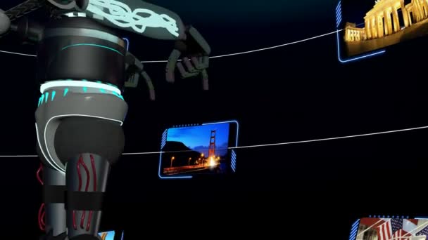 CG robotti pääsee matkakohteeseen kosketusnäyttö — kuvapankkivideo