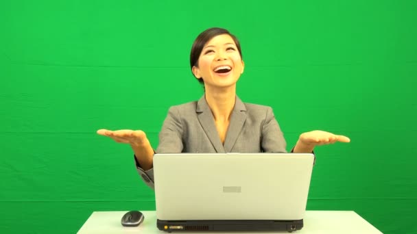 Azjatycki chiński kobieta sukcesu wirtualnej przedsiębiorczości — Wideo stockowe