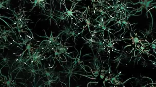 Gráfico de movimento digital de células neuronais elétricas — Vídeo de Stock