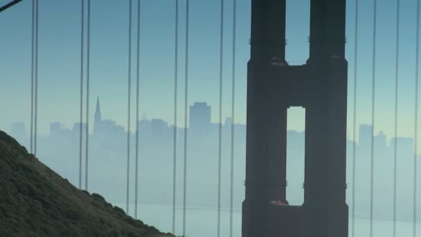 Vista Distante Golden Gate Bridge — Vídeo de Stock