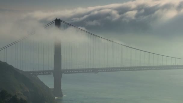 Zeitraffer-Wolken Golden Gate Bridge und San Francisco — Stockvideo