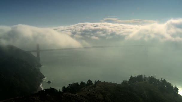 Zeitraffer Wolkenlandschaft Golden Gate Bridge — Stockvideo