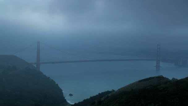 Cloudscape 時間の経過、サンフランシスコおよび橋 — ストック動画