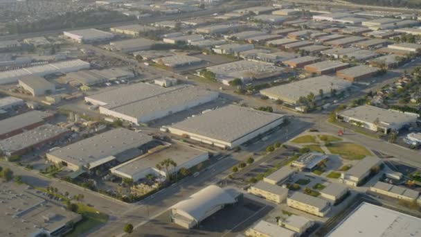 A légi felvétel a kereskedelmi district, Amerikai Egyesült Államok — Stock videók