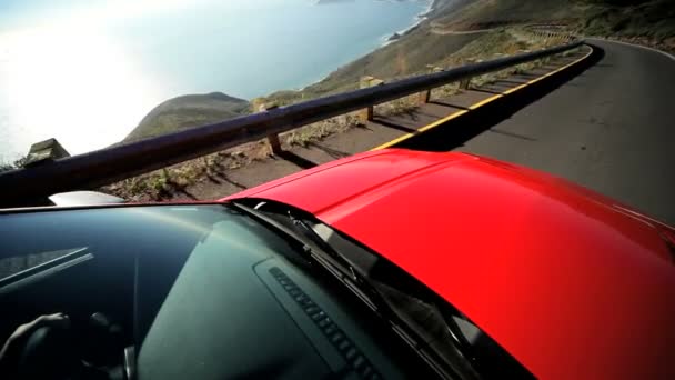 Vacation Driving California Coastline — Stock Video