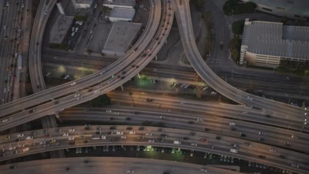 Aerial view of freeways with traffic, USA — Stock Video